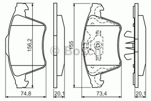 Фото Комплект гальмівних колодок, дискове гальмо Bosch 0 986 494 202