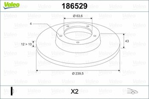 Фото Гальмівний диск Valeo 186529