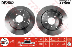 Фото Гальмівний диск TRW DF2582