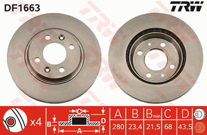 Фото Гальмівний диск TRW DF1663