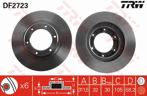 Фото Гальмівний диск TRW DF2723
