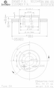 Фото Гальмівний диск Brembo 09.3090.20