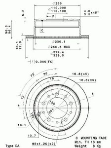 Фото Гальмівний диск Brembo 09.9086.10