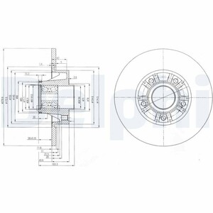 Фото DELPHI RENAULT диск гальмівний задн.( (з підшипником!!) Trafic II 01-,Opel Vivaro,Nissan Delphi BG9031RS