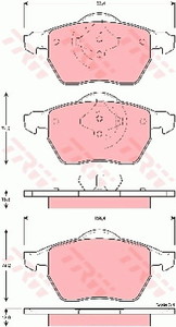 Фото Комплект гальмівних колодок, дискове гальмо TRW GDB1429