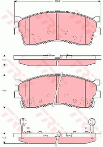 Фото Комплект гальмівних колодок, дискове гальмо TRW GDB3285