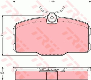 Фото Комплект гальмівних колодок, дискове гальмо TRW GDB418