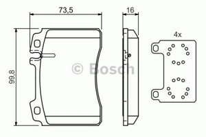 Фото Комплект гальмівних колодок, дискове гальмо Bosch 0 986 424 170