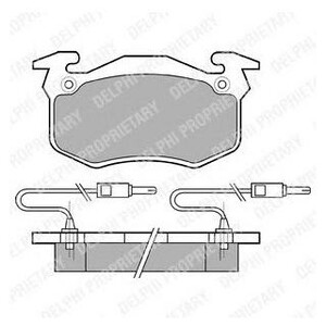 Фото Комлект гальмівних колодок, дисковий механізм Delphi LP382