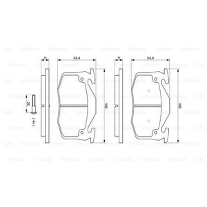 Фото Комплект гальмівних колодок, дискове гальмо Bosch 0 986 461 149