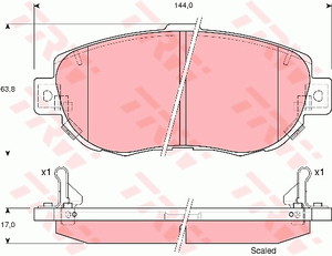 Фото Комплект гальмівних колодок, дискове гальмо TRW GDB3235