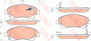 Фото Колодки гальмвіні TOYOTA AVENSIS 03-- пер. TRW GDB3336