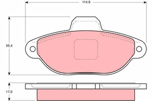 Фото Комплект гальмівних колодок, дискове гальмо TRW GDB1299