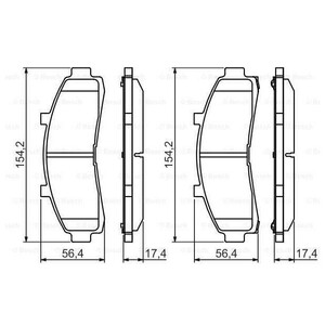 Фото Комплект гальмівних колодок, дискове гальмо Bosch 0 986 424 656