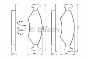 Фото Колодки гальмівні (передні) Ford Fiesta 95-02/Mazda 121 III 96-03 Bosch 0 986 424 462