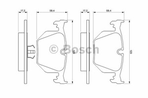 Фото Комплект гальмівних колодок, дискове гальмо Bosch 0 986 424 185