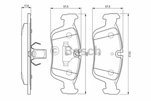 Фото Комплект гальмівних колодок, дискове гальмо Bosch 0 986 424 483