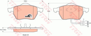 Комплект гальмівних колодок, дискове гальмо TRW GDB1049