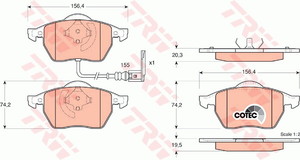 Фото Гальмівні колодки TRW GDB1403