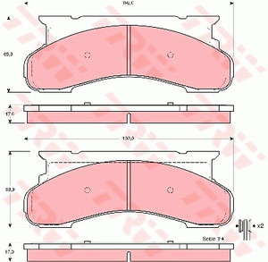 Фото Комплект гальмівних колодок, дискове гальмо TRW GDB4102