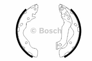 Фото Колодки гальмівні (задні) Hyundai Elantra 90-10 (барабанні) (203.2x38) Bosch 0 986 487 673