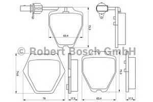 Фото Колодки гальмівні (передні) Audi A4 97-01/A6 97-05/VW Passat B5 00-05/Phaeton 02-08 (+датчики) Bosch 0 986 424 690