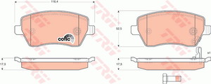 Фото Комплект гальмівних колодок, дискове гальмо TRW GDB3396