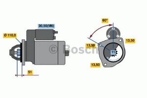 Фото Стартер Bosch 0 986 021 200