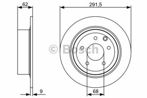 Фото Диск гальмівний (задній) Nissan Juke 10-19/Qashqai 06-13/Teana 03-13 (291.8x9) (повний) Bosch 0 986 479 362