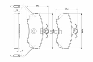 Фото Комплект гальмівних колодок, дискове гальмо Bosch 0 986 460 982