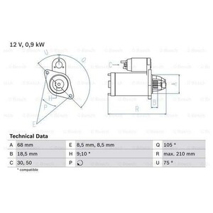 Фото Стартер Bosch 0 986 017 120