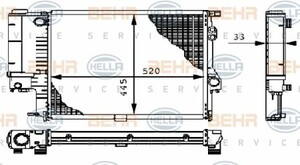 Фото Радіатор, охолодження двигуна Behr Hella Service 8MK376711121