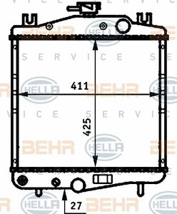 Фото Радіатор, охолодження двигуна Behr Hella Service 8MK376707591