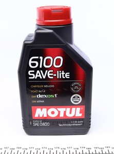 Фото Олива 0W20 SAVE-lite SAE 6100 (1л) (dexos1/Ford 947-A) (108002) Motul  108002