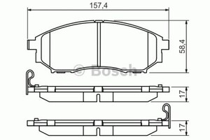 Фото Колодки гальмівні (передні) Renault Koleos 08-/Nissan Qashqai 07-13/Pathfinder/NP300/Murano 05- Bosch 0 986 494 295