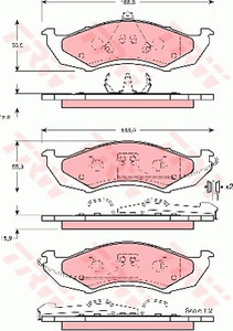 Фото Комплект гальмівних колодок, дискове гальмо TRW GDB4032