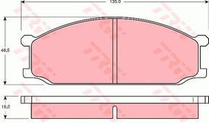 Фото Комплект гальмівних колодок, дискове гальмо TRW GDB204