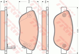 Фото Комплект гальмівних колодок, дискове гальмо TRW GDB1701